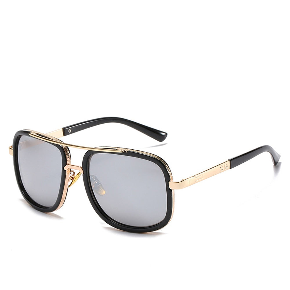 النظارات الشمسية للرجال جديد مربع معدن نظارات شمسية للأزياء عالية الجودة