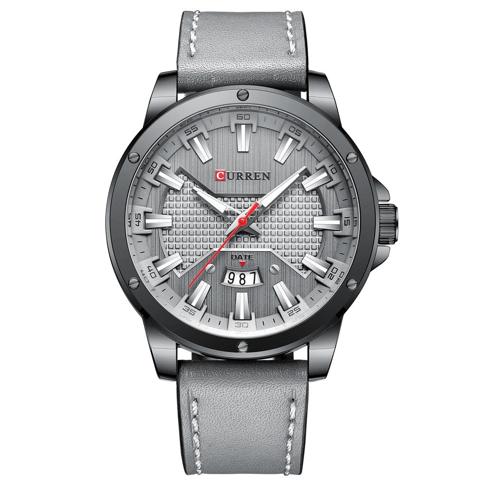 ساعة يد رجالية رياضية جلدية كوارتز-فرست ديلز-firstdailydeals