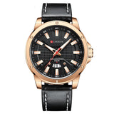 ساعة يد رجالية رياضية جلدية كوارتز