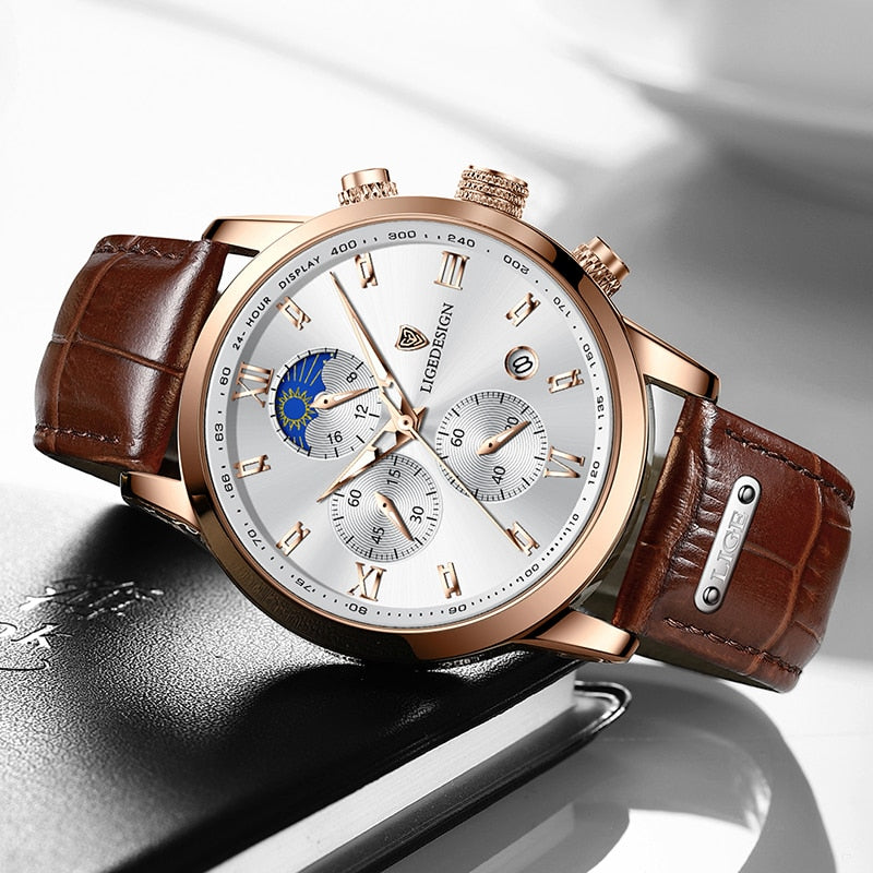 ساعات رجال الأعمال ماركة جلد فاخر أنيقة للازياء