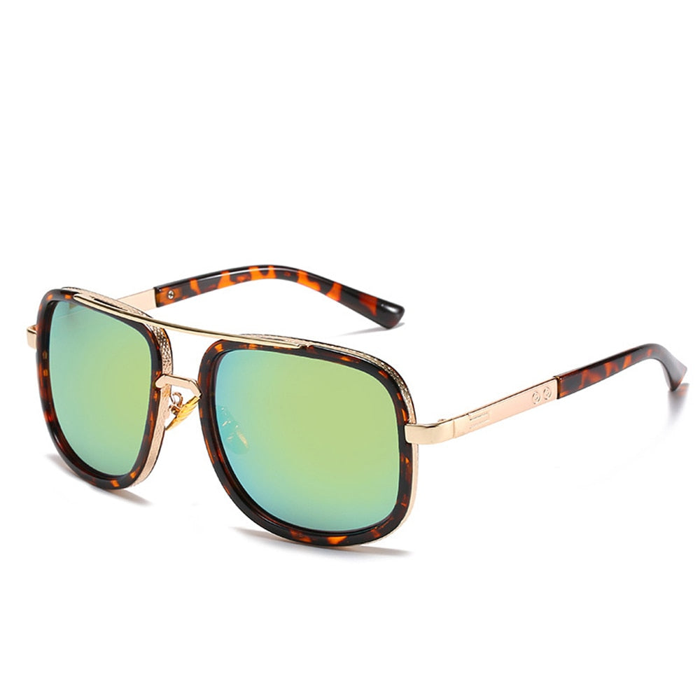 النظارات الشمسية للرجال جديد مربع معدن نظارات شمسية للأزياء عالية الجودة