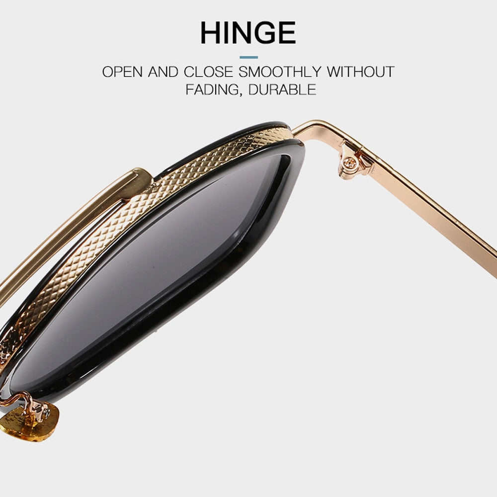 النظارات الشمسية للرجال جديد مربع معدن نظارات شمسية للأزياء عالية الجودة